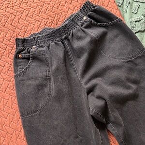 Vintage CHIC Black Elastic Waist Denim Pants Listed size 16P read measurements